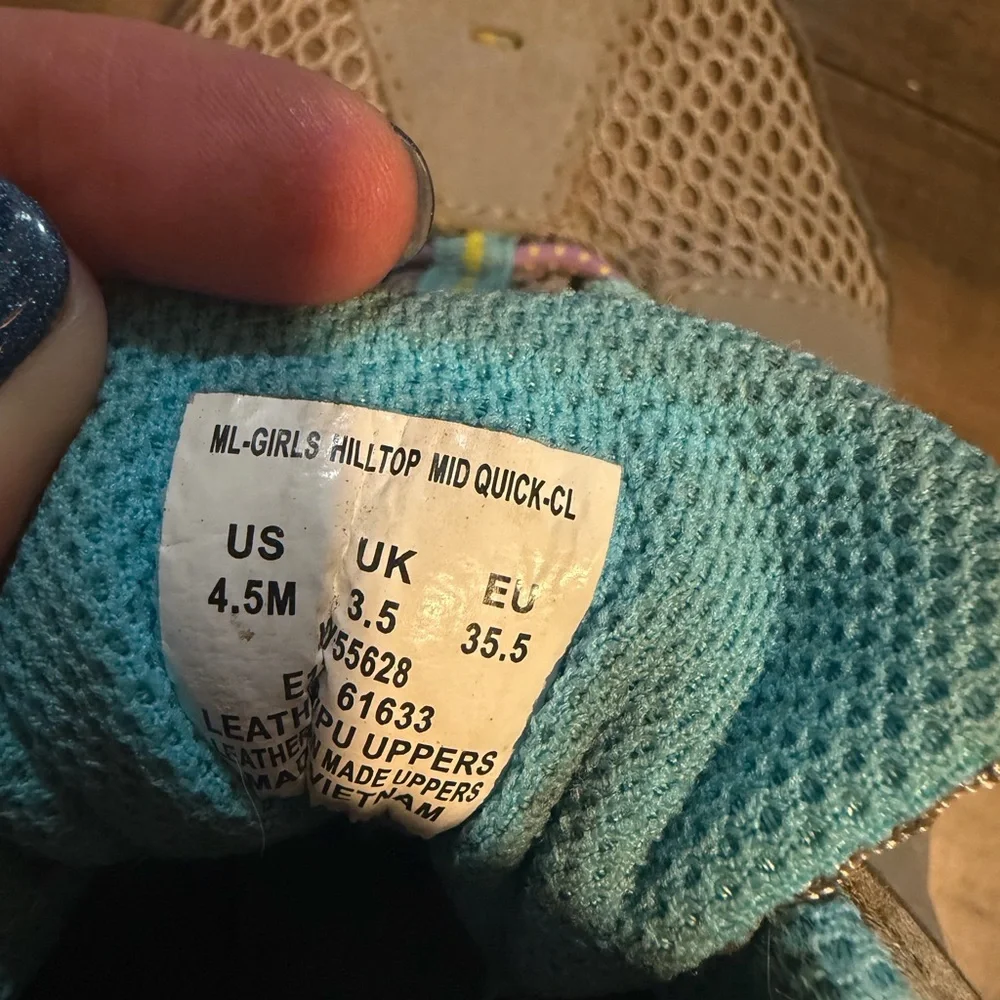 Merrell Taupe and Teal velcro Slip-On hiking Shoes - Picture 4 of 13